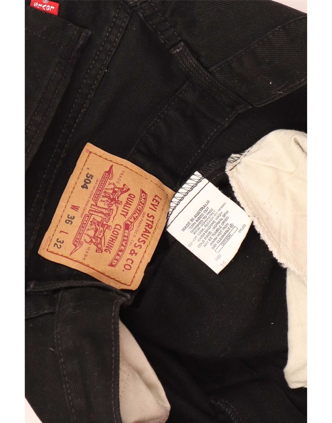 Levi's Mens 504 Straight Jeans W36 L32 Μαύρο