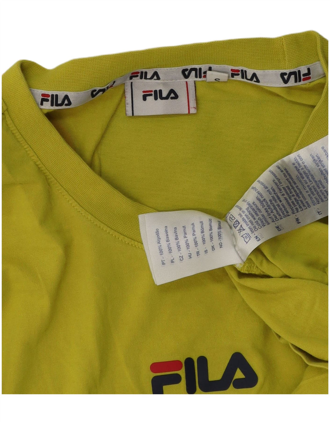 Fila Ανδρικό γραφικό T-Shirt Top Μικρό πράσινο βαμβακερό