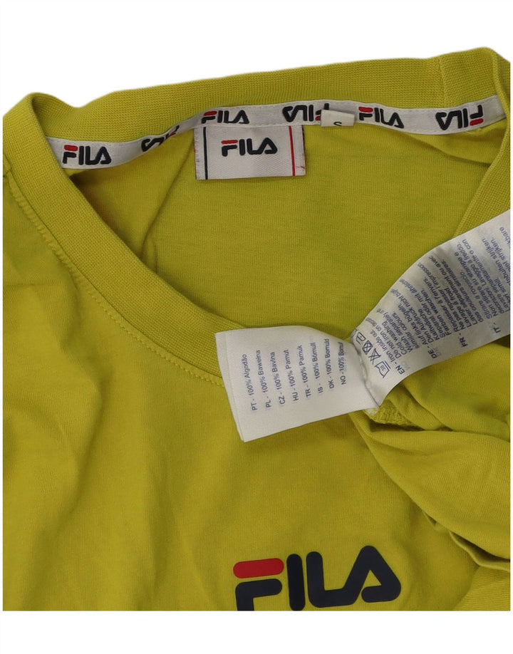Fila Ανδρικό γραφικό T-Shirt Top Μικρό πράσινο βαμβακερό