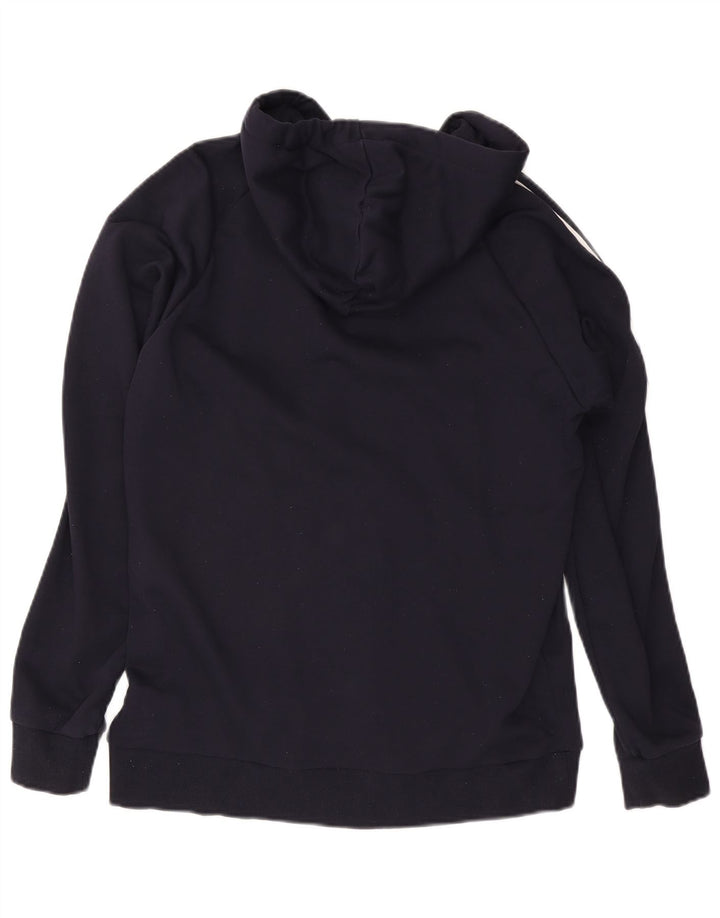 Ανδρικό πουλόβερ με κουκούλα με φερμουάρ ADIDAS μεγάλο μπλε βαμβακερό