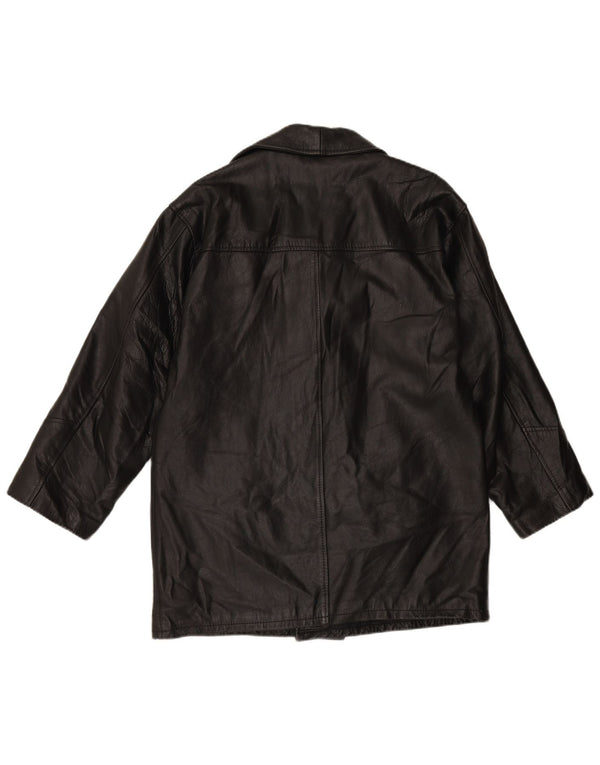 VINTAGE Mens Leather Jacket IT 48 Medium Black Leather
