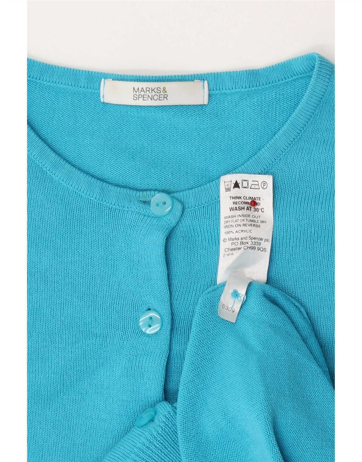 Marks & Spencer Γυναικείο πουλόβερ ζακέτα UK 8 Μικρό Τυρκουάζ Ακρυλικό