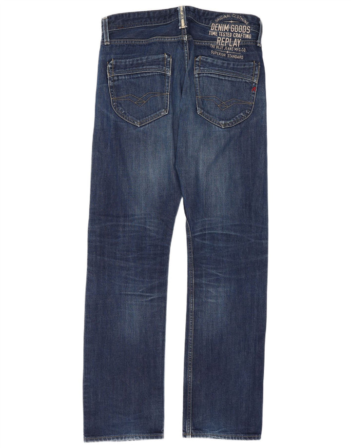 Replay Ανδρικό ίσιο τζιν W31 L34 Navy Blue Cotton