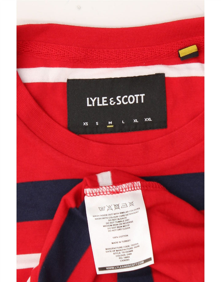 Ανδρικό T-Shirt LYLE & SCOTT Top Βαμβακερό μεσαίο κόκκινο ριγέ