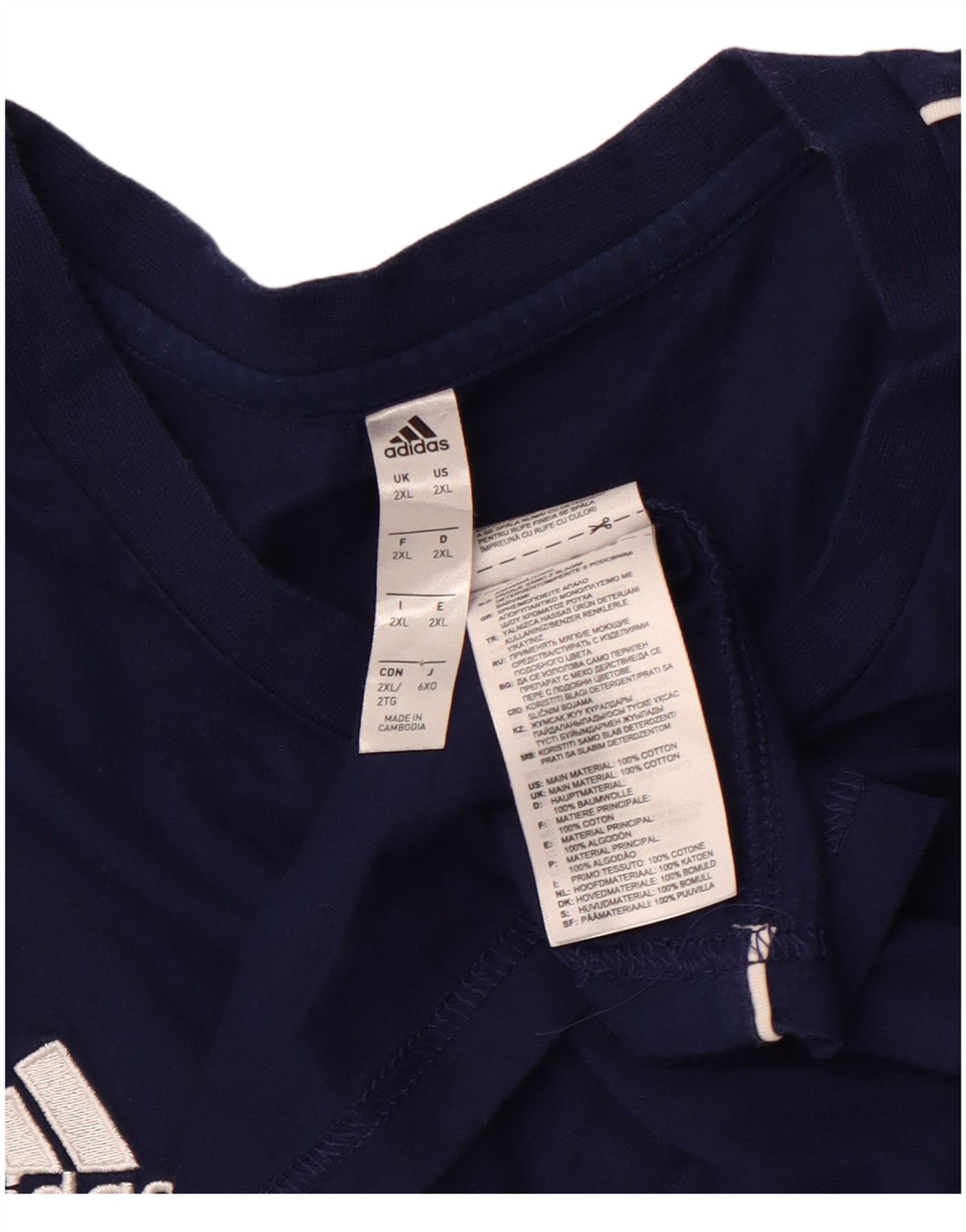 Ανδρικό T-Shirt ADIDAS Top 2XL Navy Blue Cotton