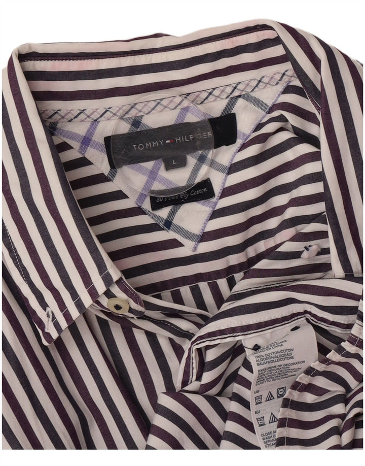 Ανδρικό πουκάμισο Tommy Hilfiger Μεγάλο πολύχρωμο βαμβακερό ριγέ