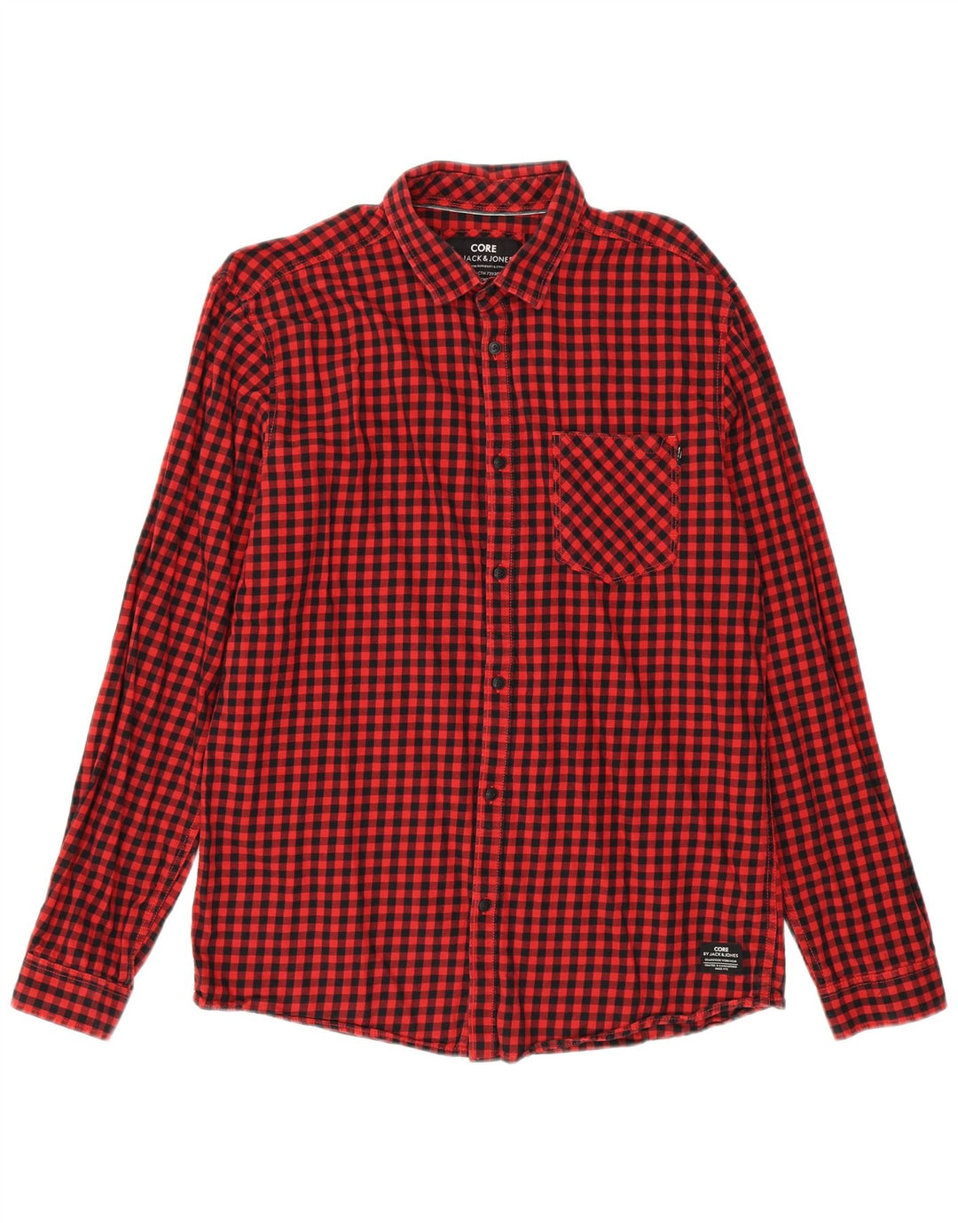 Ανδρικό πουκάμισο Jack & Jones XL Κόκκινο βαμβακερό Gingham