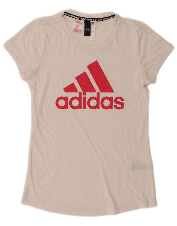 Adidas Graphic T-Shirt Top 14-15 Years White Polyester