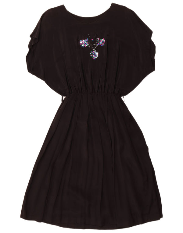 Vintage γυναικείο φόρεμα A-Line UK 18 XL Μαύρο