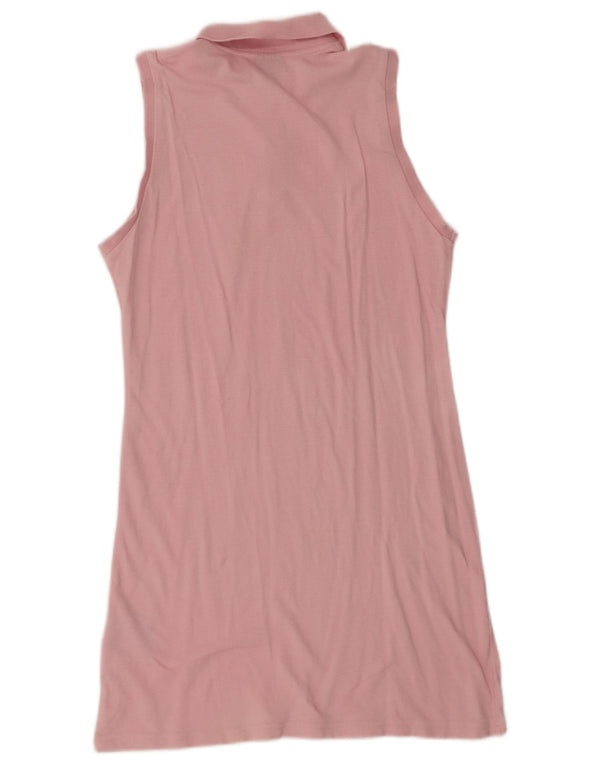 INVICTA Womens Sleeveless Polo Dress UK 14 Medium  Pink Cotton