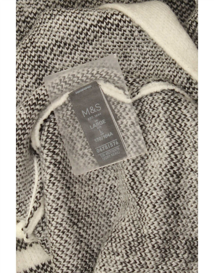Marks & Spencer Γυναικεία ζακέτα Longline πουλόβερ UK 16 Large White Check