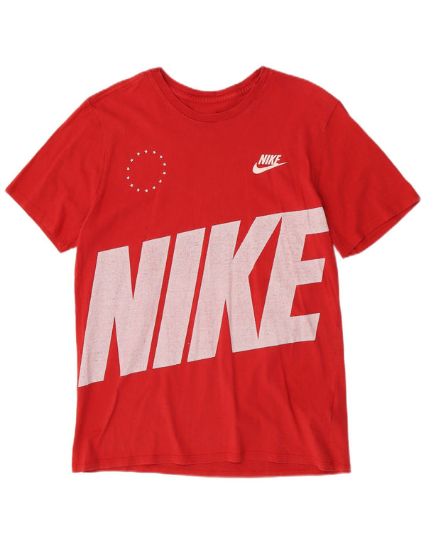 Ανδρικό γραφικό μπλουζάκι Nike, μεγάλο κόκκινο βαμβακερό