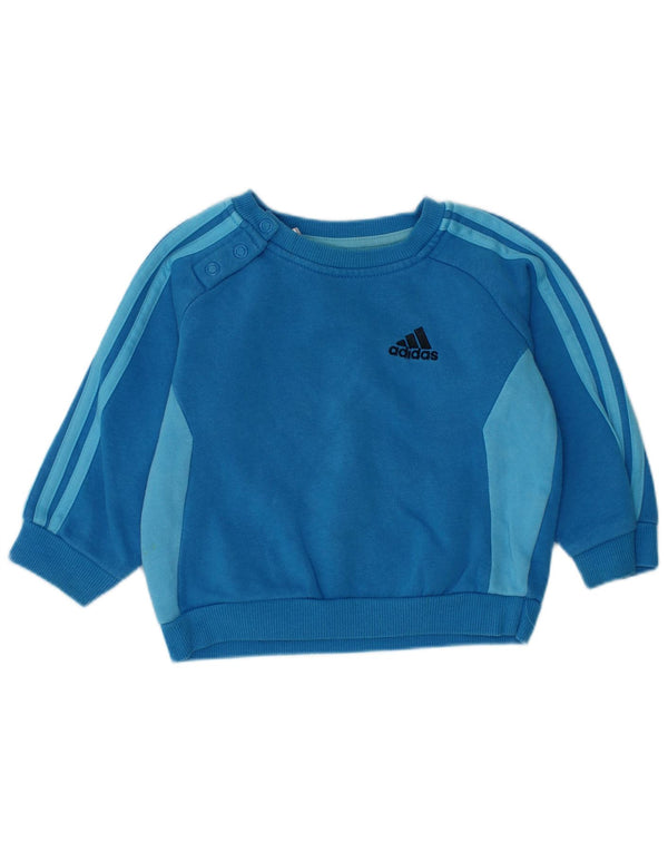 Φούτερ Adidas Baby Boys Jumper 6-9 μηνών Μπλε χρώματος βαμβακερό