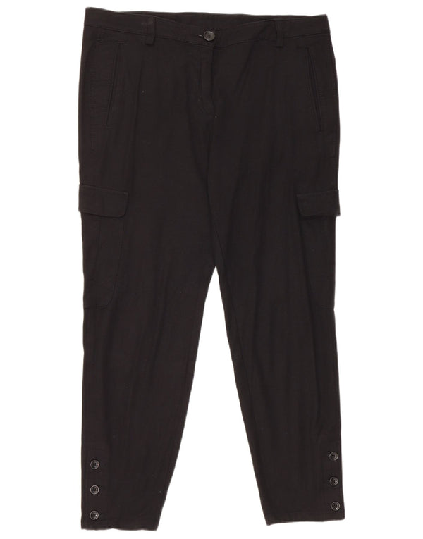 Reiss γυναικείο κωνικό παντελόνι Cargo UK 12 Medium W34 L26 Black Viscose
