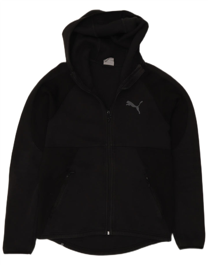 Ανδρικό πουλόβερ με κουκούλα με φερμουάρ Puma, μεσαίο μαύρο βαμβακερό