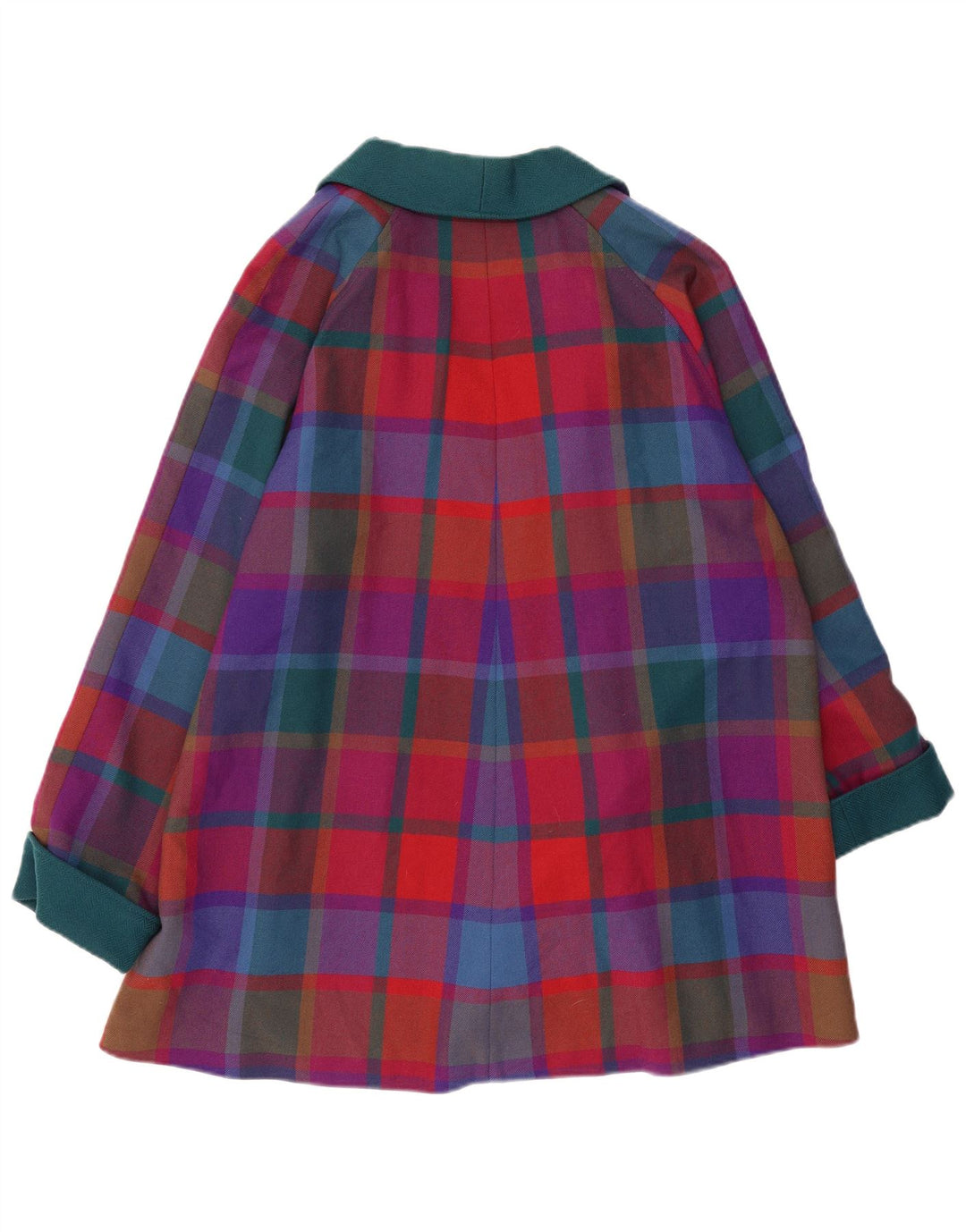 AVOCA Γυναικείο Ανοιχτό Πανωφόρι UK 14 Μεσαίο Πολύχρωμο Check New Wool