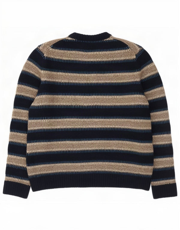Marks & Spencer Ανδρικό πουλόβερ με λαιμόκοψη 2XL Navy Blue ριγέ ακρυλικό