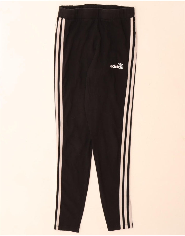 Γυναικείο κολάν Adidas UK 12 μεσαίο μαύρο βαμβακερό