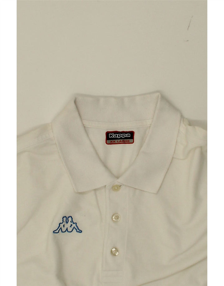 KAPPA Mens Polo Shirt 2XL White Vintage Kappa and Second-Hand Kappa from Messina Hembry 