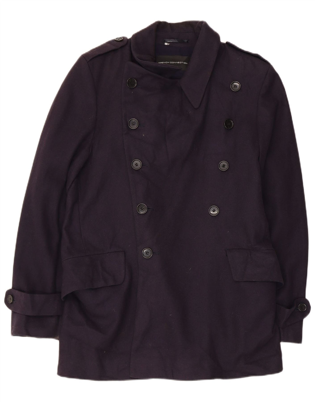 Γαλλική Connection Ανδρική καμπαρντίνα UK 38 Medium Navy Blue Virgin Wool