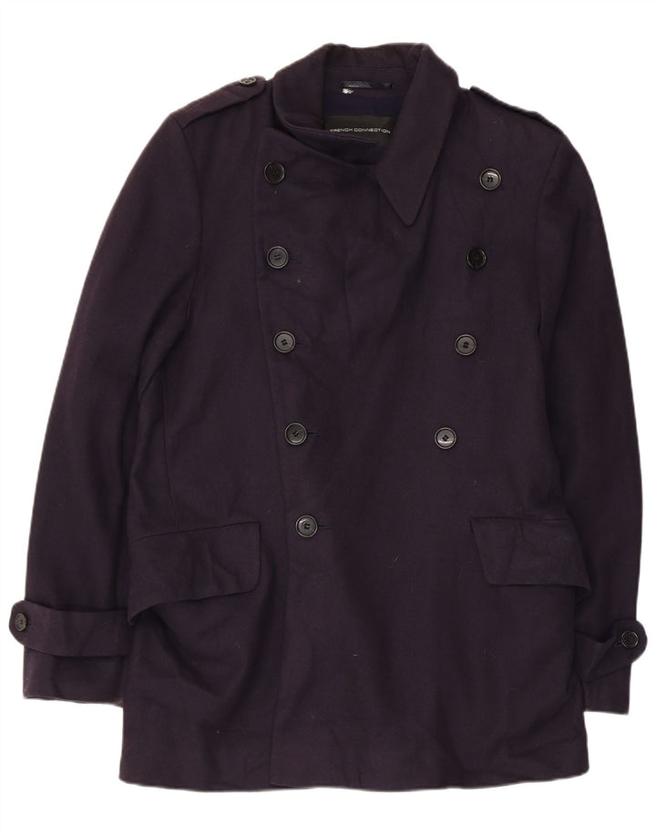 Γαλλική Connection Ανδρική καμπαρντίνα UK 38 Medium Navy Blue Virgin Wool