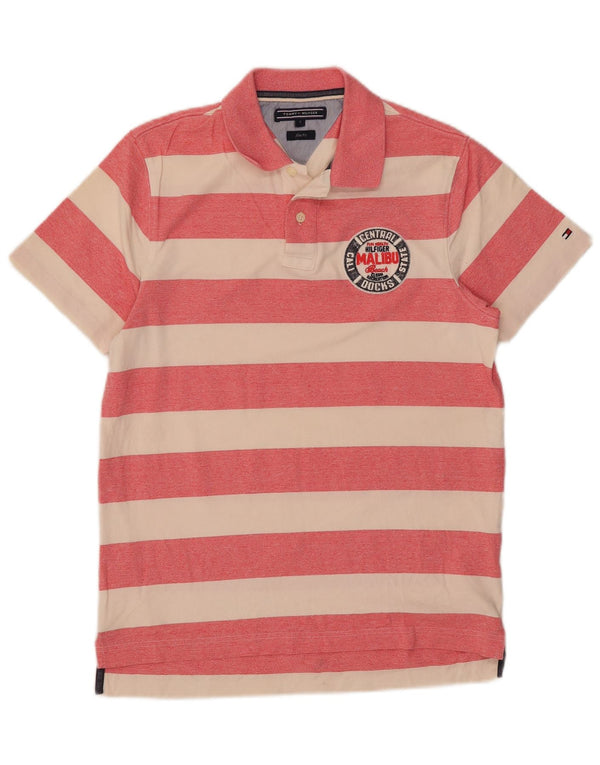 Tommy Hilfiger Ανδρικό πουκάμισο Polo Graphic Slim Fit Μικρό Ροζ Ριγέ