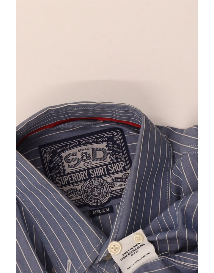 Ανδρικό πουκάμισο Superdry Βαμβακερό μεσαίο μπλε ριγέ