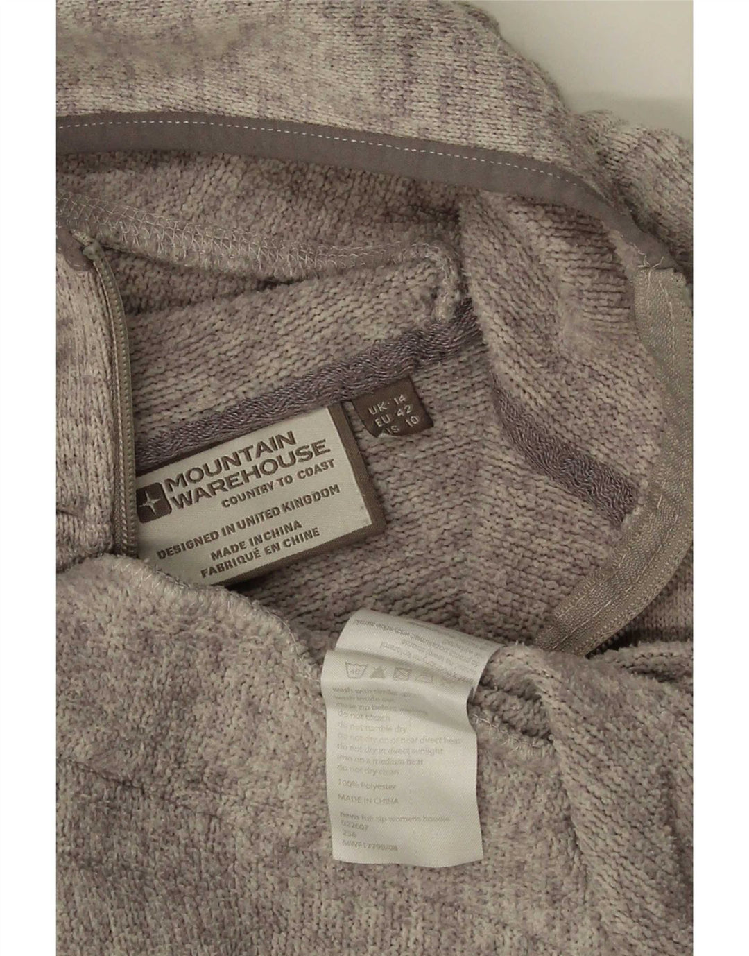 Mountain Warehouse Γυναικείο πουλόβερ με φερμουάρ UK 14 Large Grey Polyester