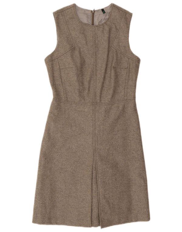 Γυναικείο αμάνικο φόρεμα με βάρδια Benetton UK 10 Small Grey Wool
