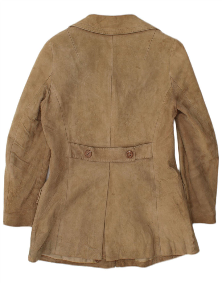 Vintage Γυναικείο Suede Jacket UK 10 Small Beige