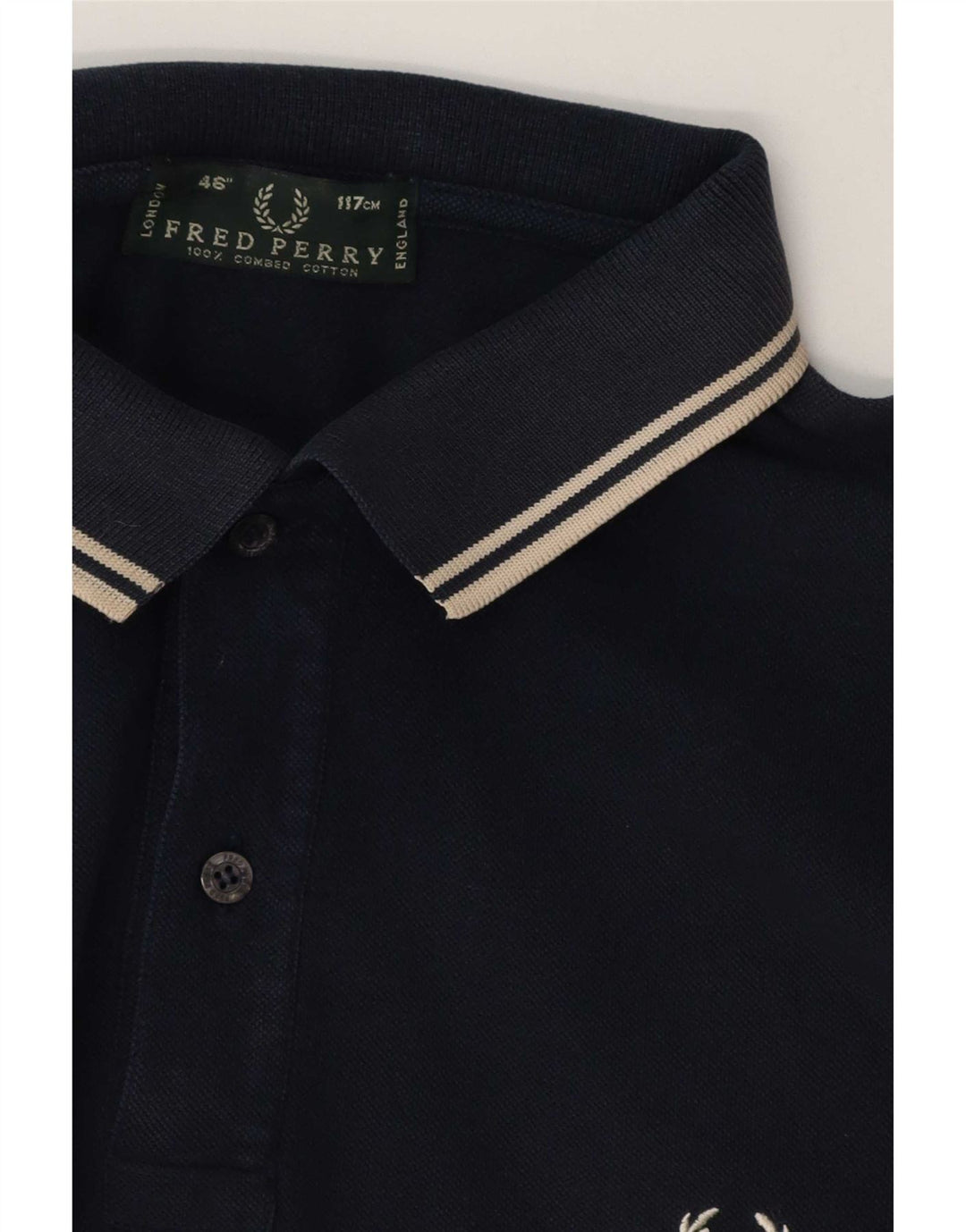 Fred Perry Ανδρικό Πόλο Μπλουζάκι Μεγάλο Βαμβακερό Μπλε Navy ριγέ