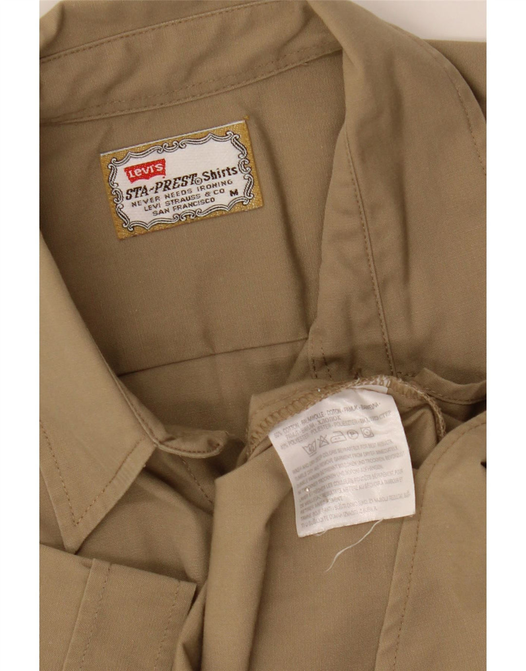 Ανδρικό κοντομάνικο πουκάμισο Levi's από μεσαίο χακί βαμβακερό