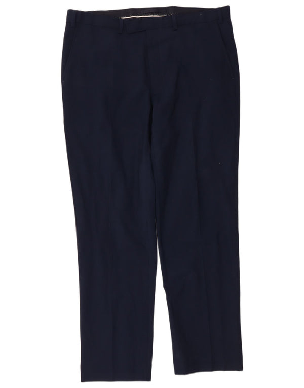 Ανδρικό καθημερινό παντελόνι Marks & Spencer W36 L31 Navy Blue Wool