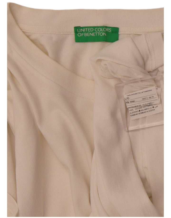 BENETTON Ανδρικό T-Shirt Top μεγάλο λευκό βαμβακερό