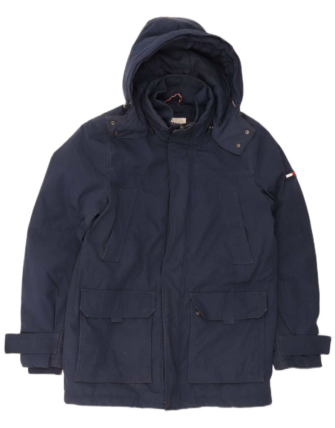 Ανδρικό παλτό με κουκούλα Tommy Hilfiger UK 38 Medium Navy Blue