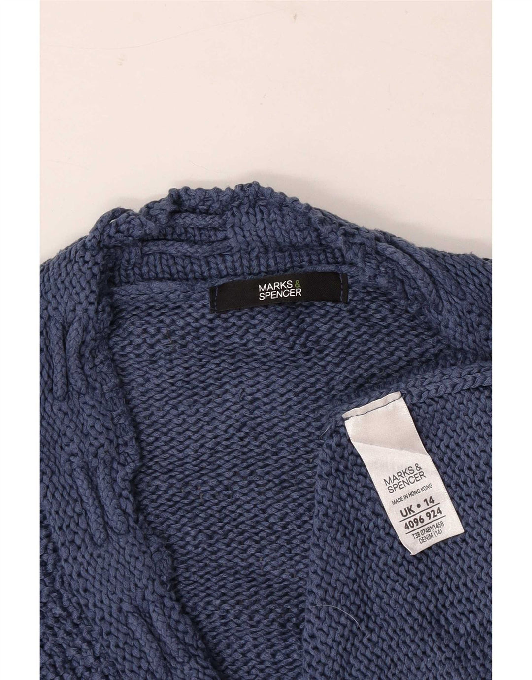Marks & Spencer Γυναικείο πουλόβερ ζακέτα με 3/4 μανίκια UK 14 Medium Blue