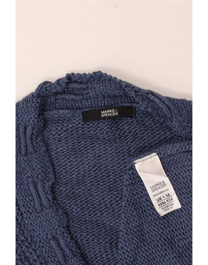 Marks & Spencer Γυναικείο πουλόβερ ζακέτα με 3/4 μανίκια UK 14 Medium Blue