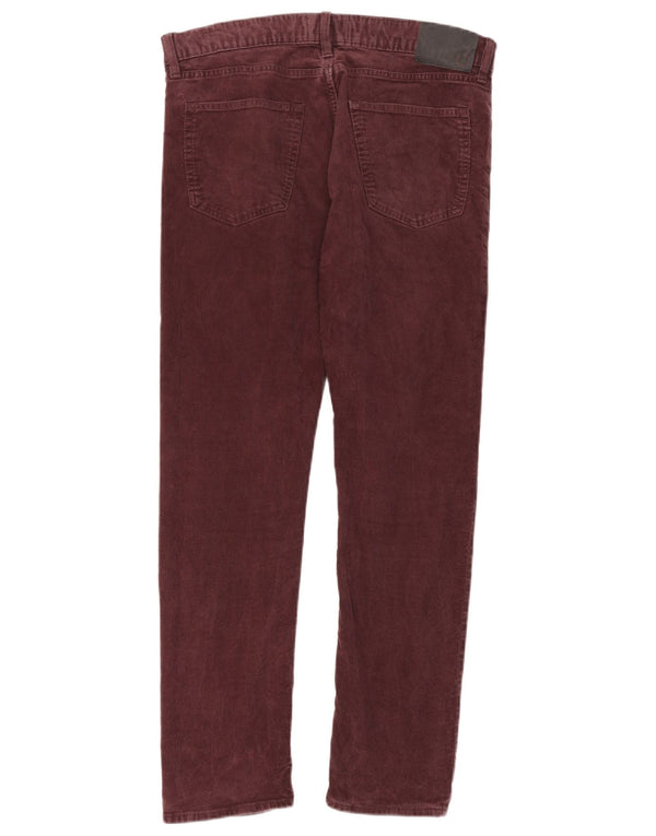 Ανδρικό λεπτό κοτλέ παντελόνι Marks & Spencer W36 L33 Βαμβακερό μπορντό