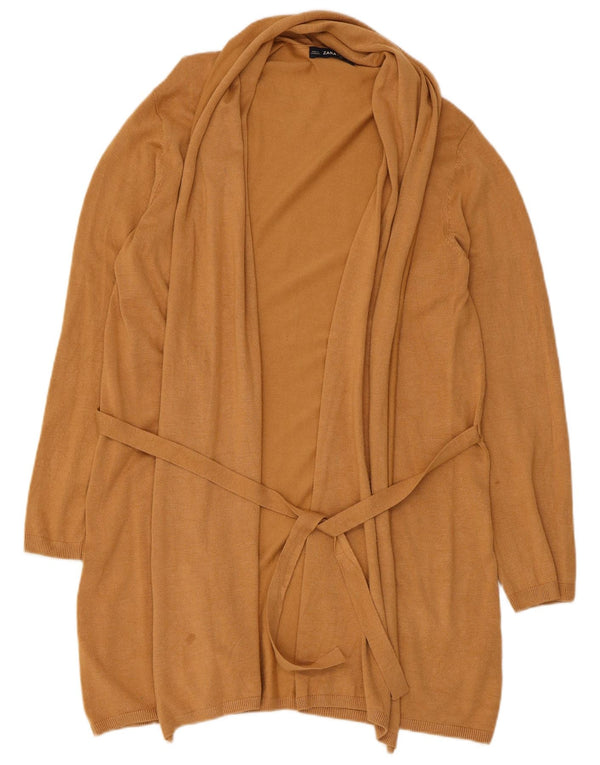 Zara Γυναικείο Ζακέτα Longline UK 14 Μεγάλο Μπεζ βισκόζη