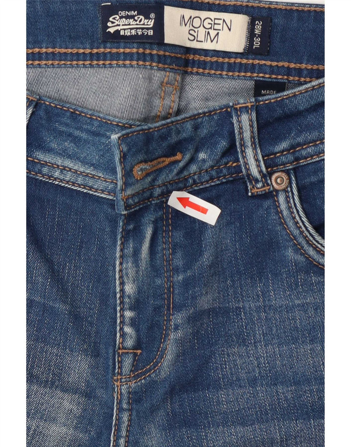 Superdry Γυναικείο Imogen Distressed Slim Jeans W28 L30 Blue Cotton