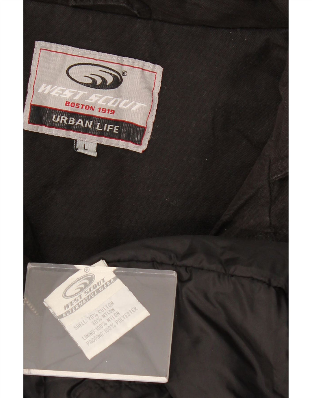 WEST SCOUT Ανδρικό Μπουφάν Windbreaker UK 40 μεγάλο μαύρο βαμβακερό