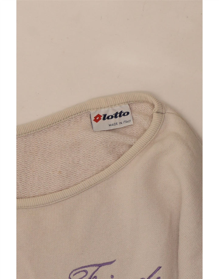 LOTTO Γυναικείο Crop Γραφικό Φούτερ Jumper IT 42 Medium White