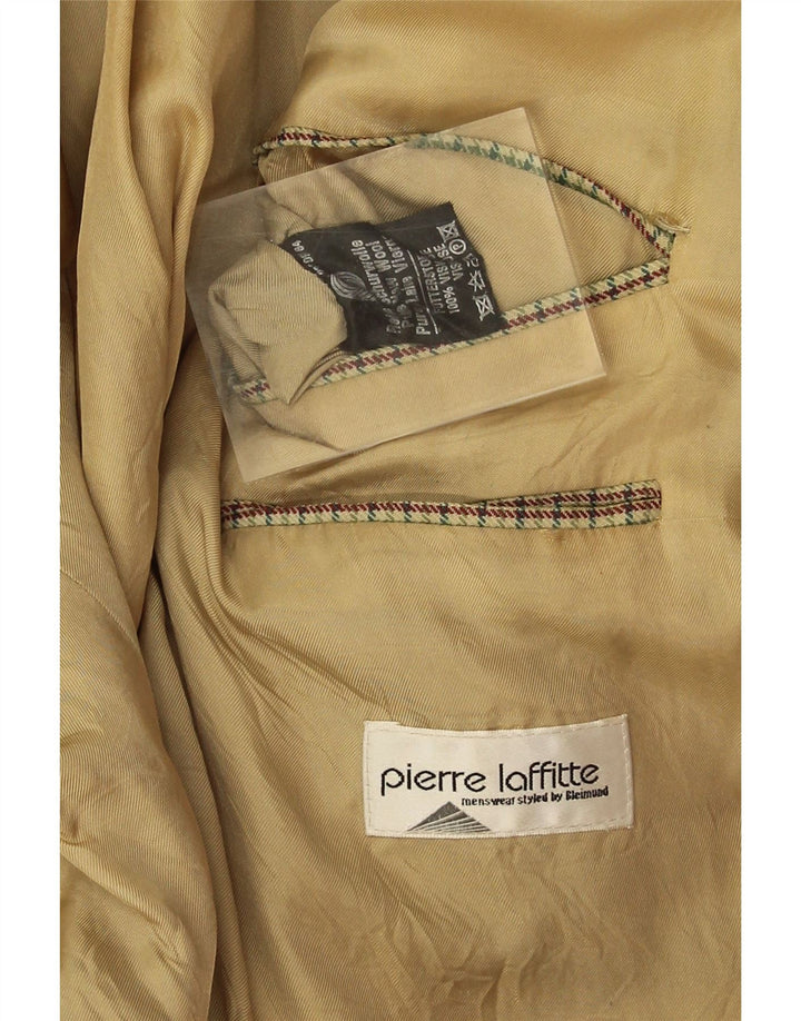 Pierre Laffitte Ανδρικό Longline Blazer Jacket UK 38 Medium Green Houndstooth