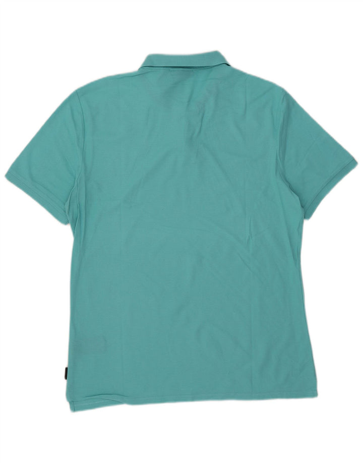 Ανδρικό πουκάμισο πόλο Calvin Klein από μεσαίο μπλε βαμβακερό