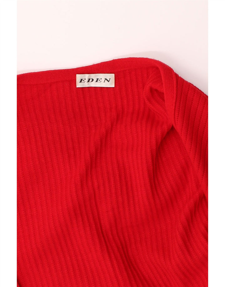 VINTAGE Womens Poncho Cardigan Sweater One Size Red Wool Vintage Vintage and Second-Hand Vintage from Messina Hembry 