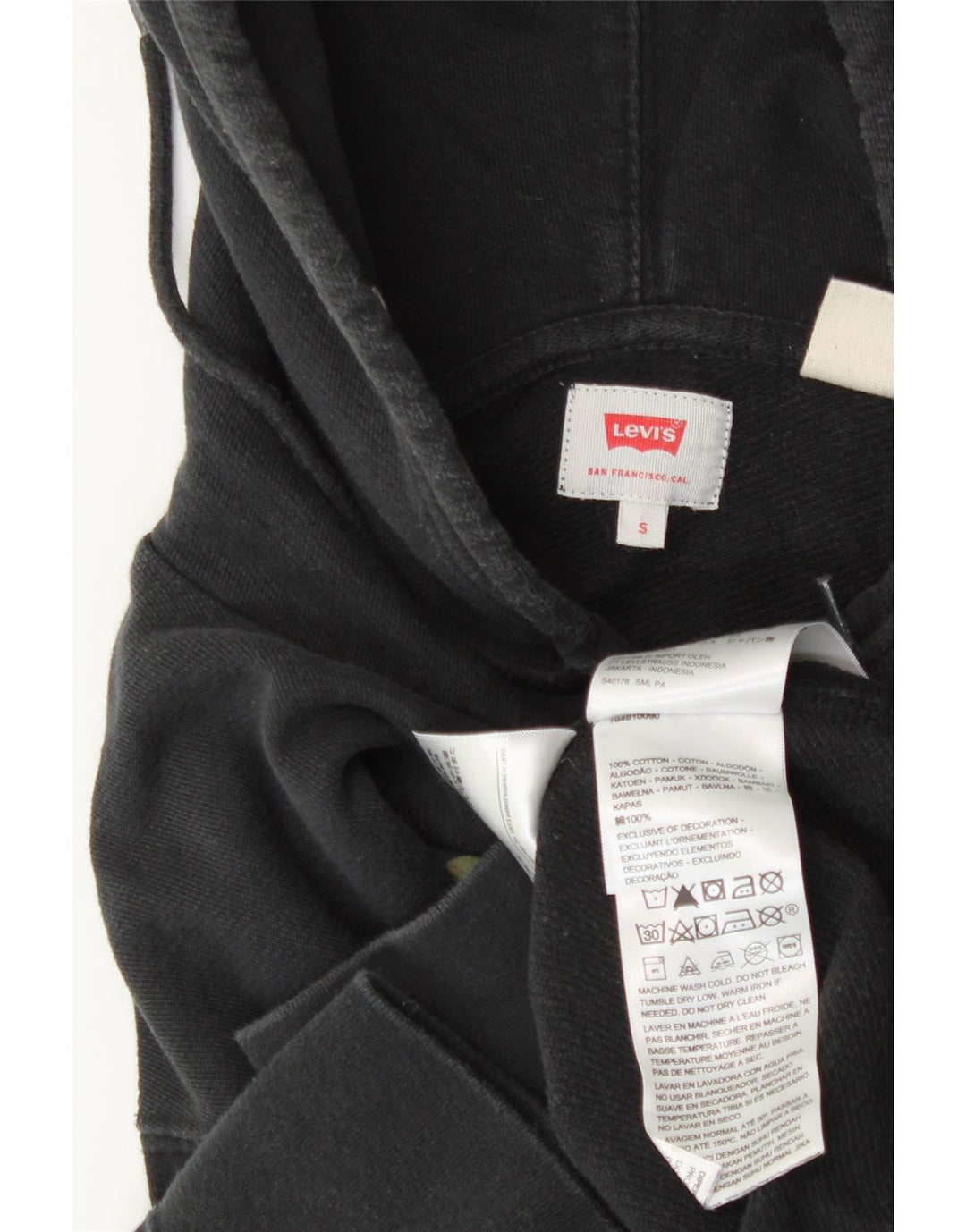 Ανδρικό γραφικό κουκούλα LEVI'S Μικρό μαύρο βαμβακερό