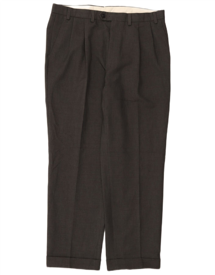 Marks & Spencer Ανδρικό παντελόνι με καρφίτσα W36 L29 Γκρι πολυεστέρας