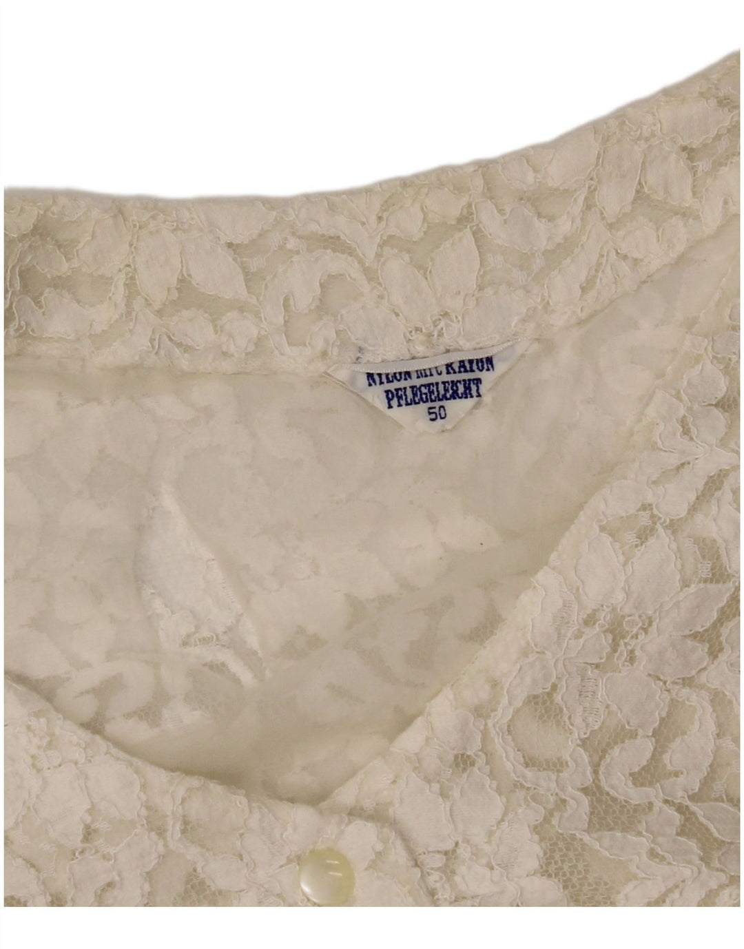 VINTAGE Γυναικείο Αμάνικο Πουκάμισο Μπλούζα IT 50 XL Off White Floral