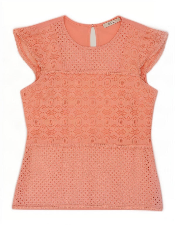 Γυναικεία μπλούζα Oasis τοπ UK 10 Small Pink Geometric Cotton
