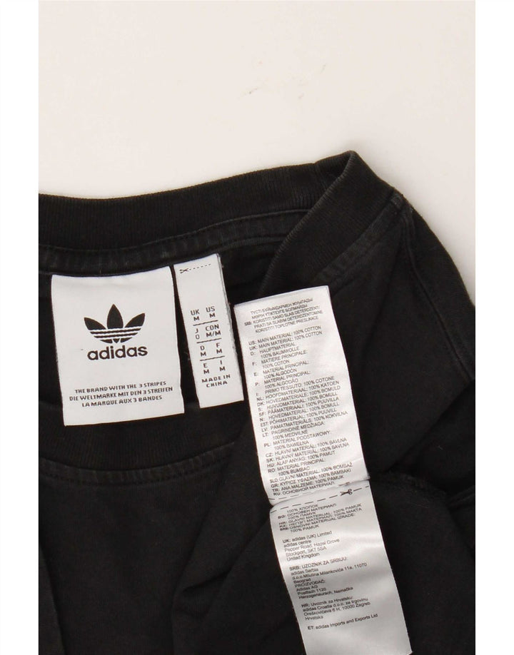 Ανδρικό γραφικό T-Shirt Adidas Top Μεσαίο μαύρο βαμβακερό